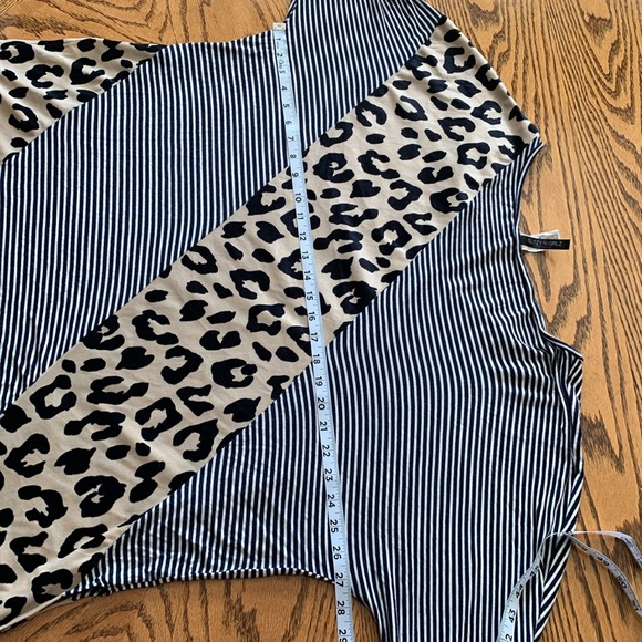 Glitzy Girlz Black & White Striped and Leopard Print Long Sleeve Shirt - Picture 8 of 9
